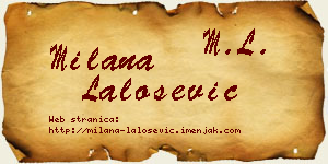 Milana Lalošević vizit kartica